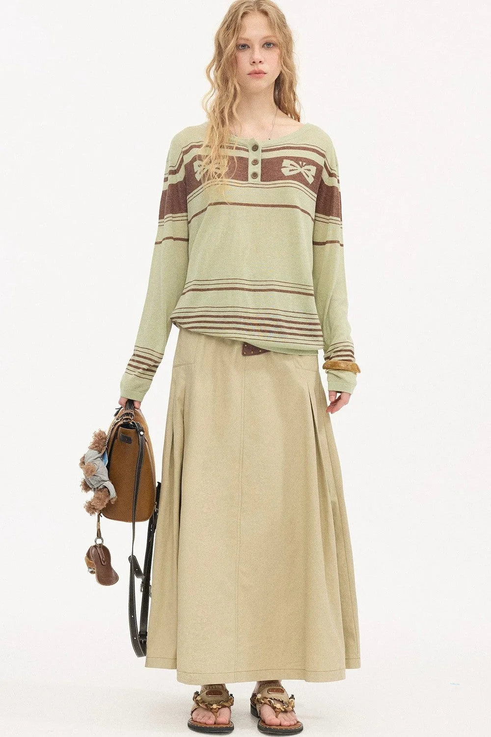Pleated Pocket Umbrella Skirt