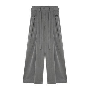 Pleated Retro Wide-Leg Pants