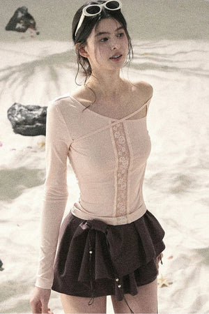 Pleated Ruffled Skirt Pants Set