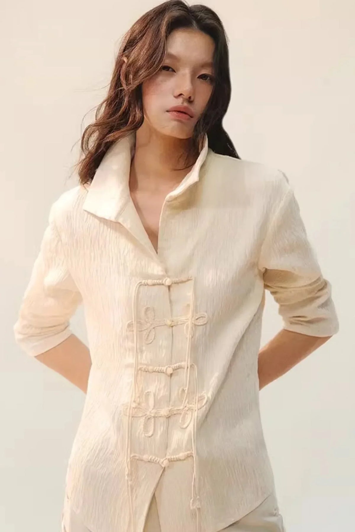 Pleated Shadow Elegance Blouse