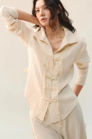 Pleated Shadow Elegance Blouse