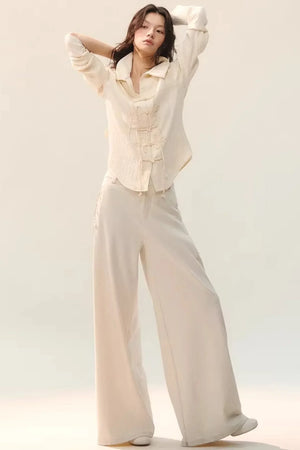 Pleated Shadow Elegance Blouse