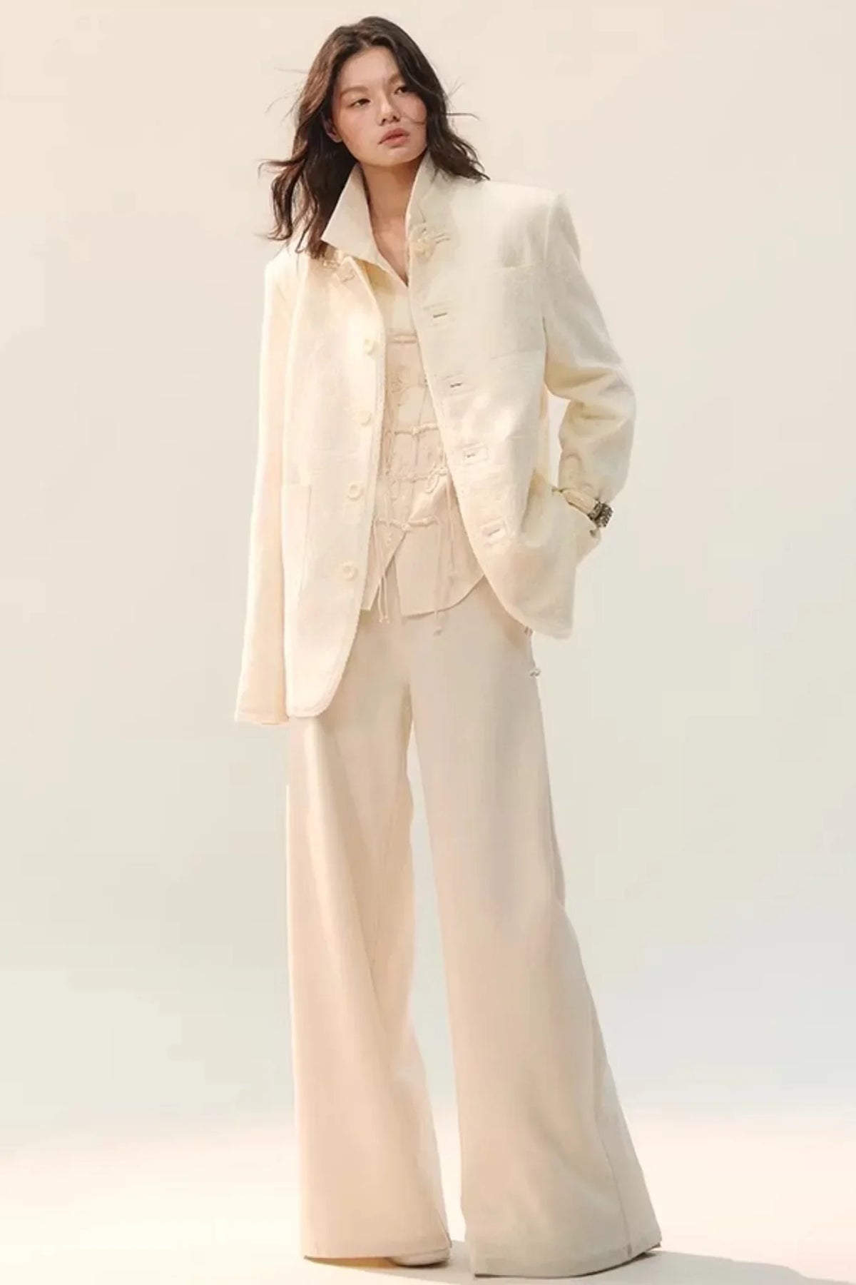 Pleated Shadow Elegance Blouse