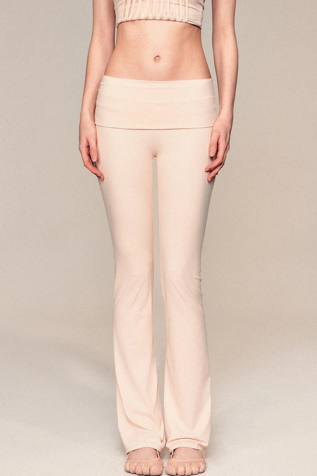 Pleated Tassel Halter Top and Flared Pants Set-Up