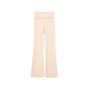 Pleated Tassel Halter Top and Flared Pants Set-Up