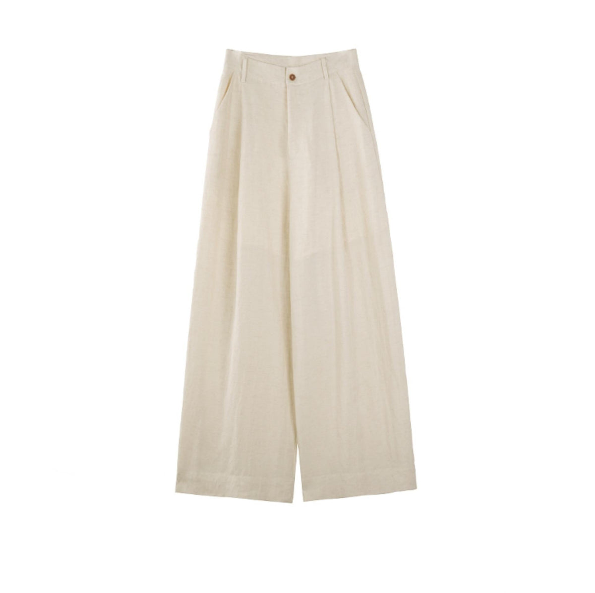 Pleated V-Neck Vest & Wide-Leg Trousers Set-Up