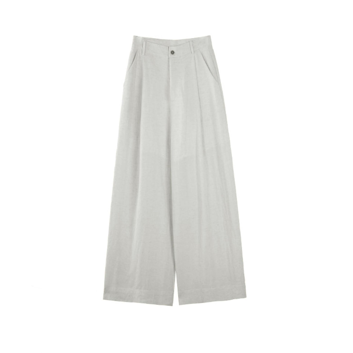 Pleated V-Neck Vest & Wide-Leg Trousers Set-Up