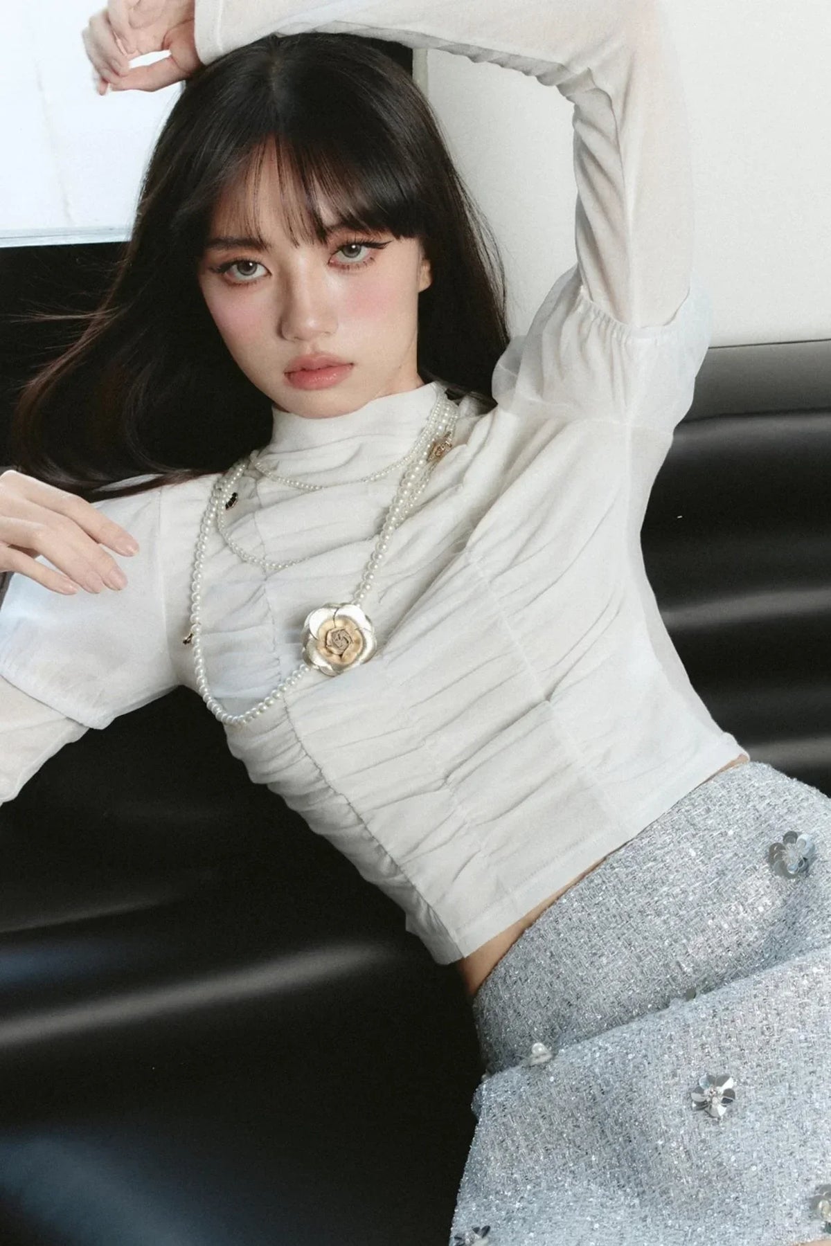 Pleated Waist Twilight Slim Top