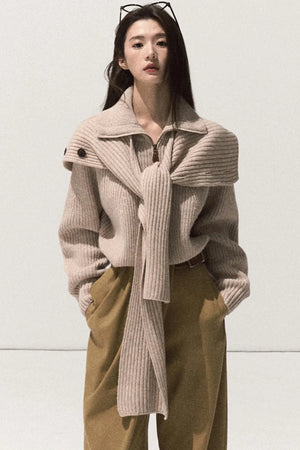 Pleated Winter Wide-Leg Pants