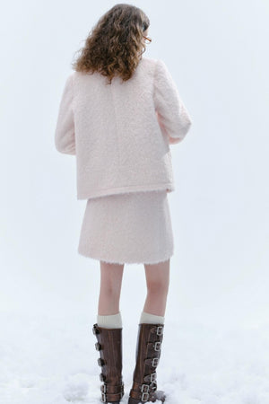 Plush Retro Check Skirt