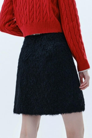 Plush Retro Check Skirt