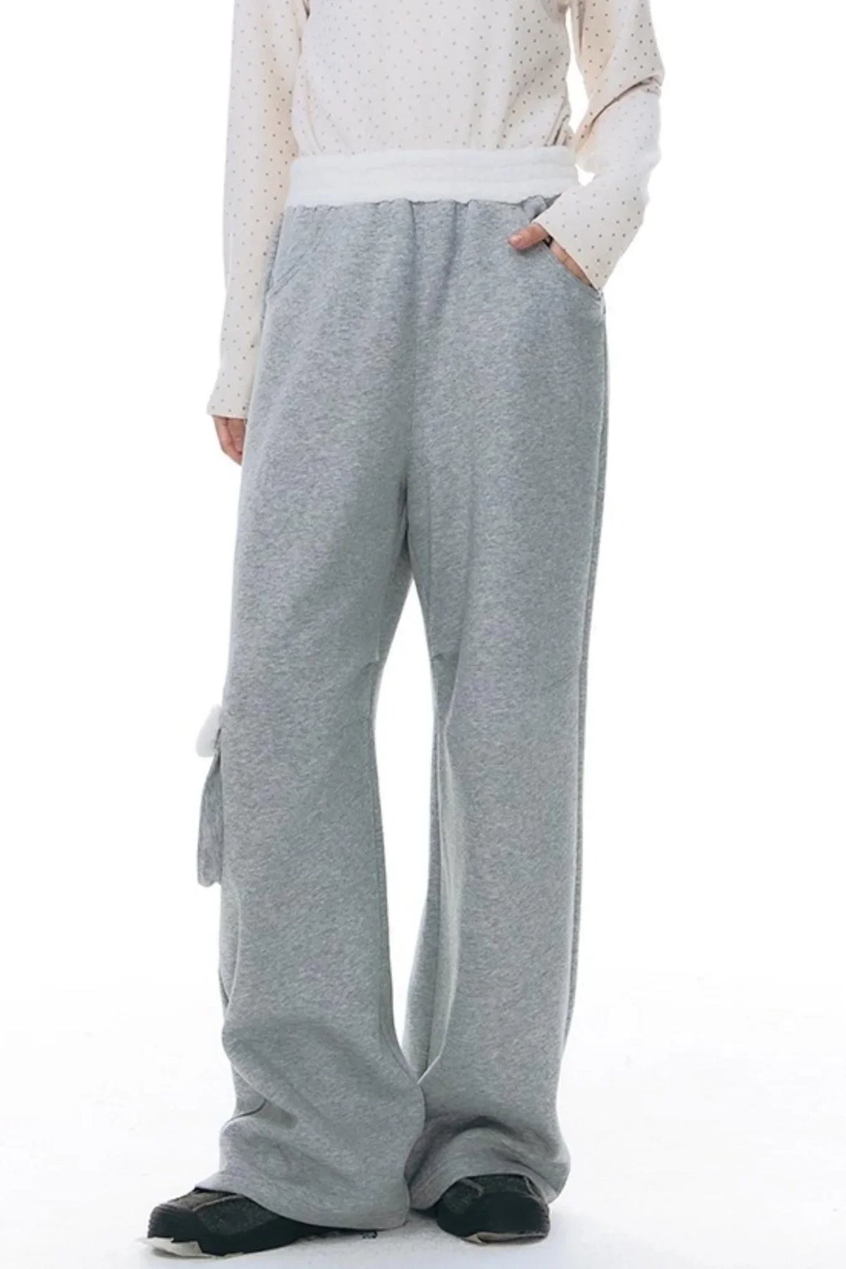 Plush Waistband Wide-Leg Pants