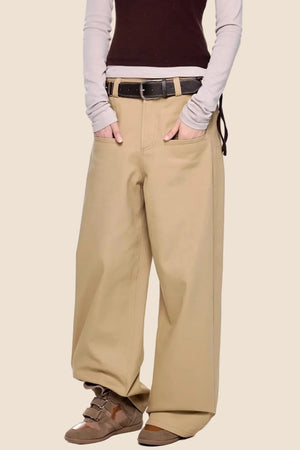 Pocket Design Retro Denim Pants