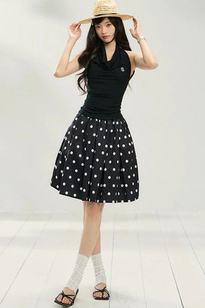 Polka Dot A-Line Skirt
