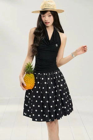 Polka Dot A-Line Skirt