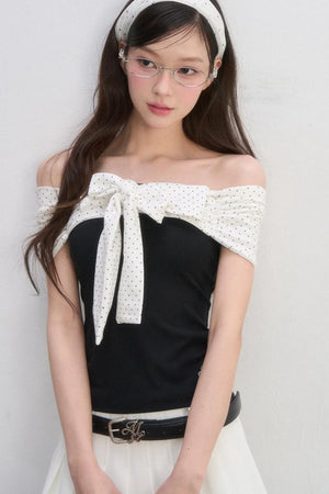 Polka Dot Bow Blouse