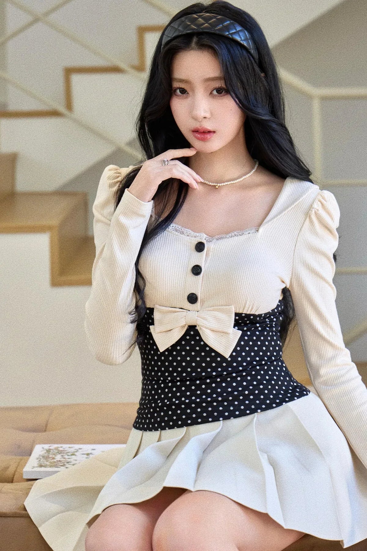 Polka Dot Bow Skirt Set-Up