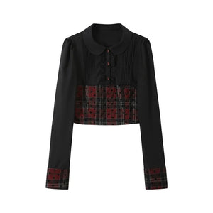 Polka Dot Check Patchwork Two-Piece Set-Up