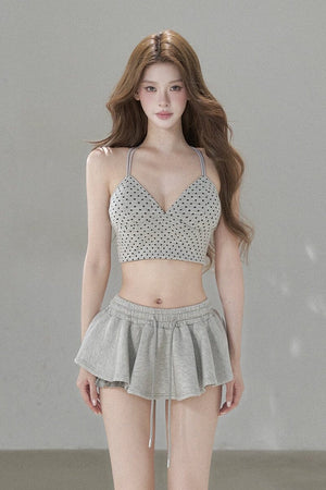 Polka Dot Cross-Back Top