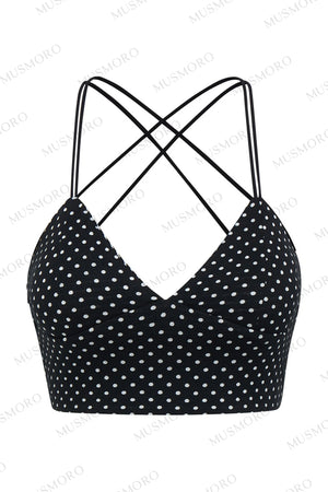Polka Dot Cross-Back Top