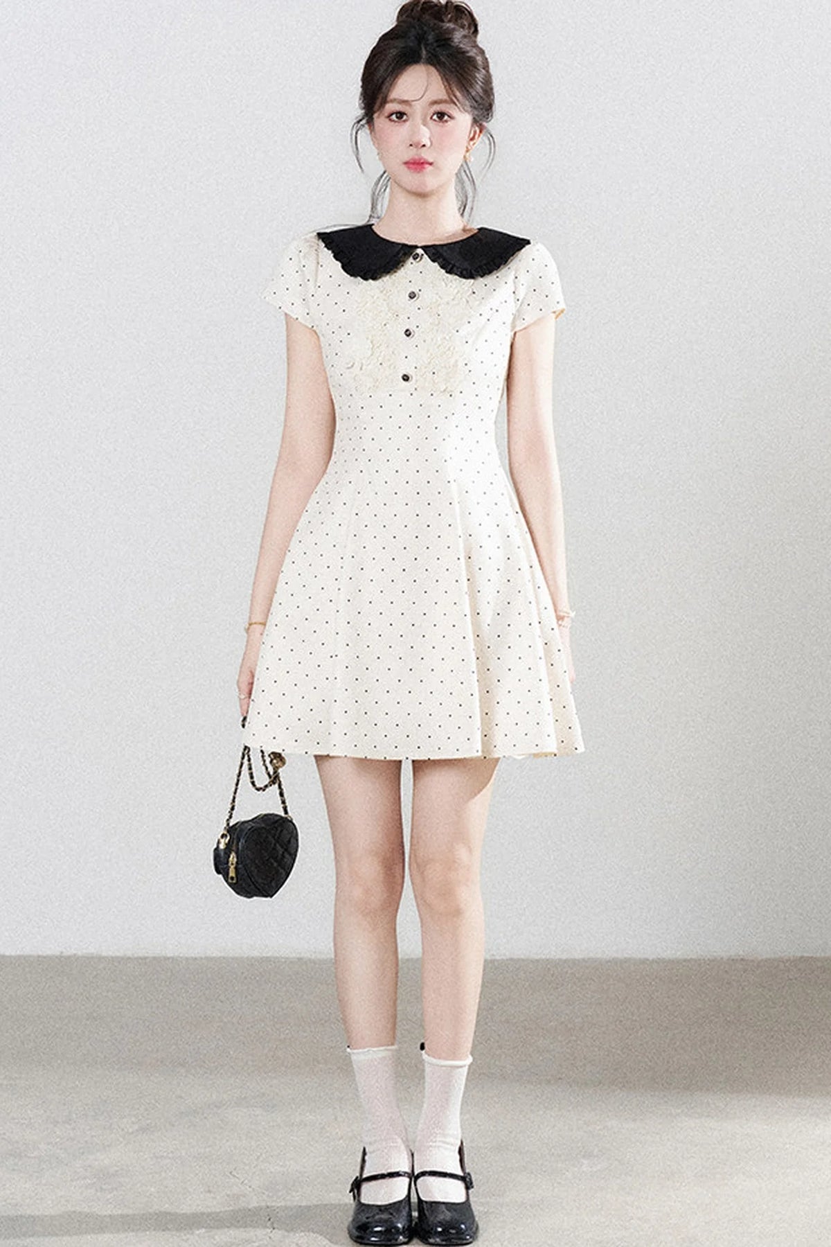 Polka Dot Doll Collar A-Line Dress