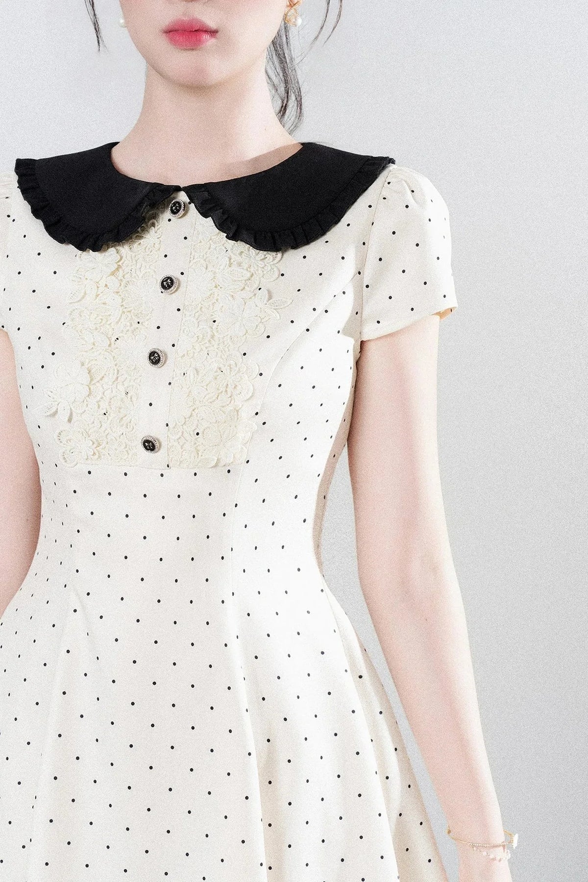 Polka Dot Doll Collar A-Line Dress