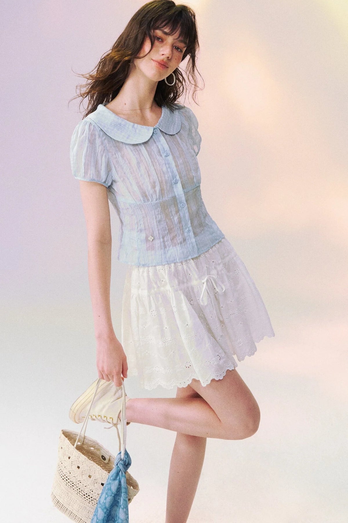 Polka Dot Doll Collar Shirt