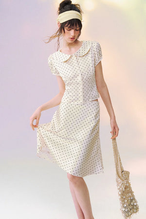 Polka Dot Doll Collar Shirt