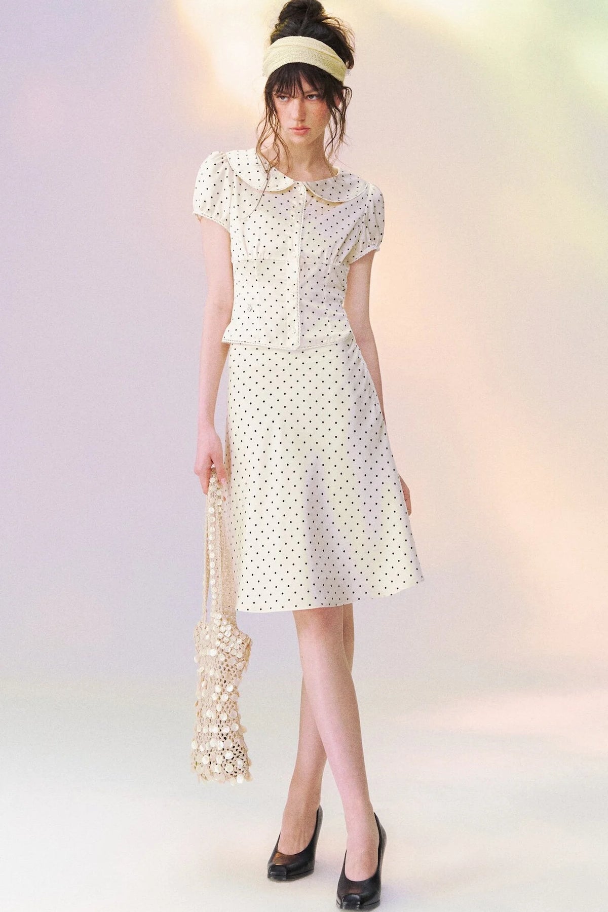 Polka Dot Doll Collar Shirt