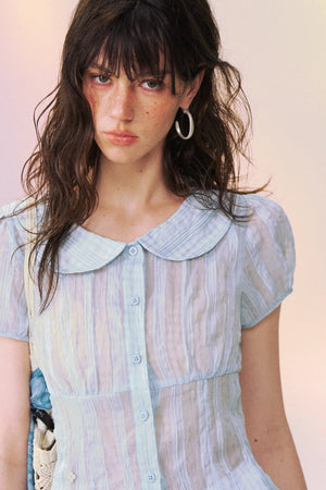 Polka Dot Doll Collar Shirt