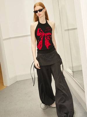 Polka Dot Halterneck Vest Top
