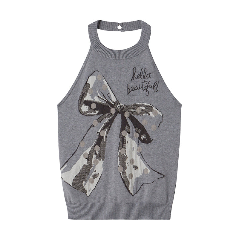 Polka Dot Halterneck Vest Top