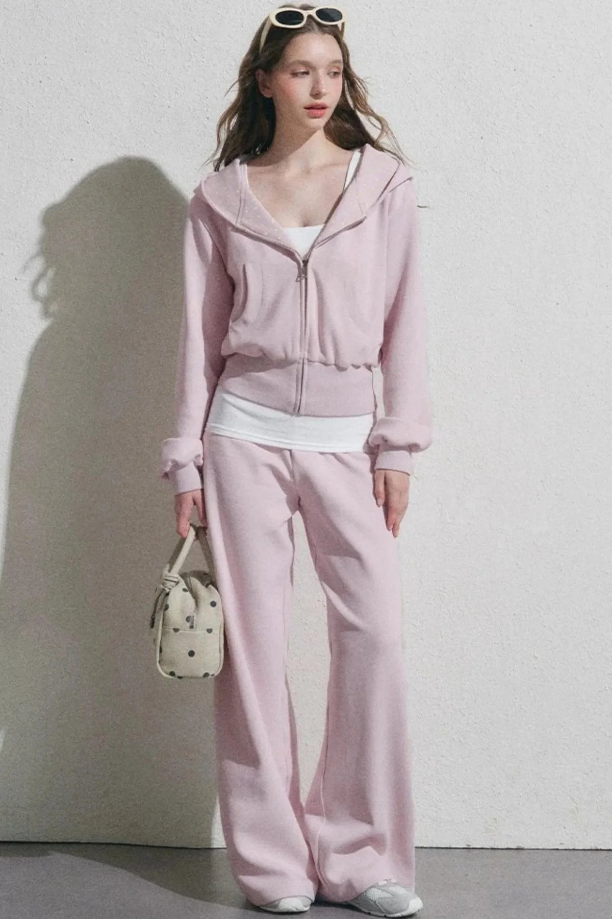 Polka Dot Hooded Jacket Set-Up