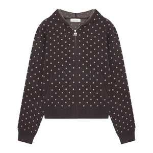 Polka Dot Hooded Knit Sweater Skirt Set-Up