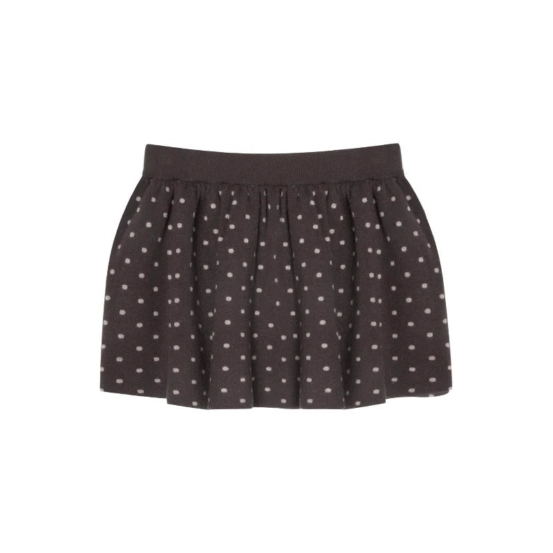 Polka Dot Hooded Knit Sweater Skirt Set-Up