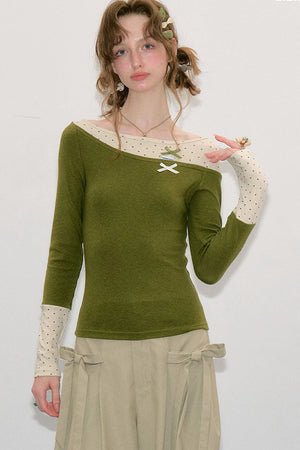 Polka Dot Knit Top