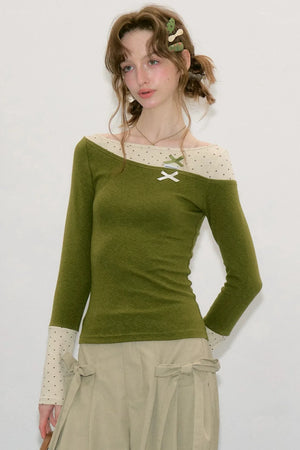 Polka Dot Knit Top