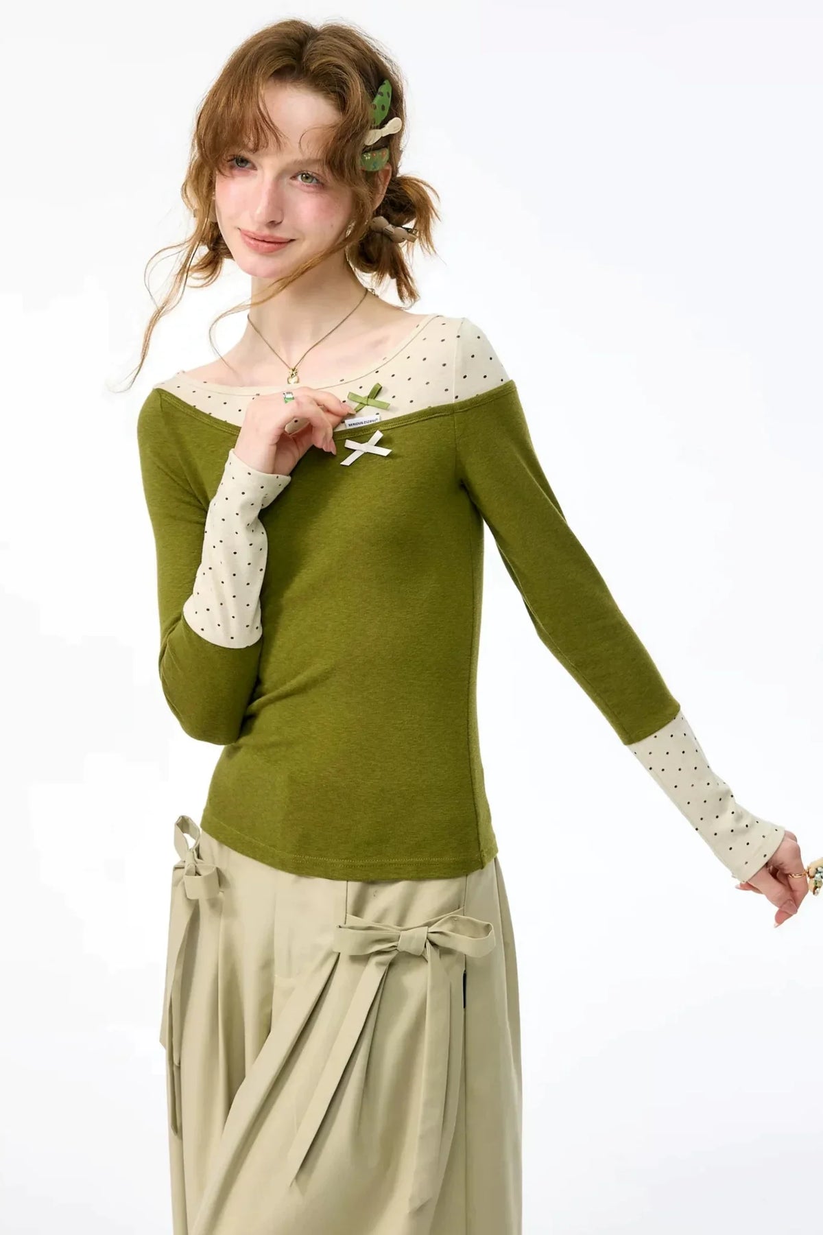 Polka Dot Knit Top