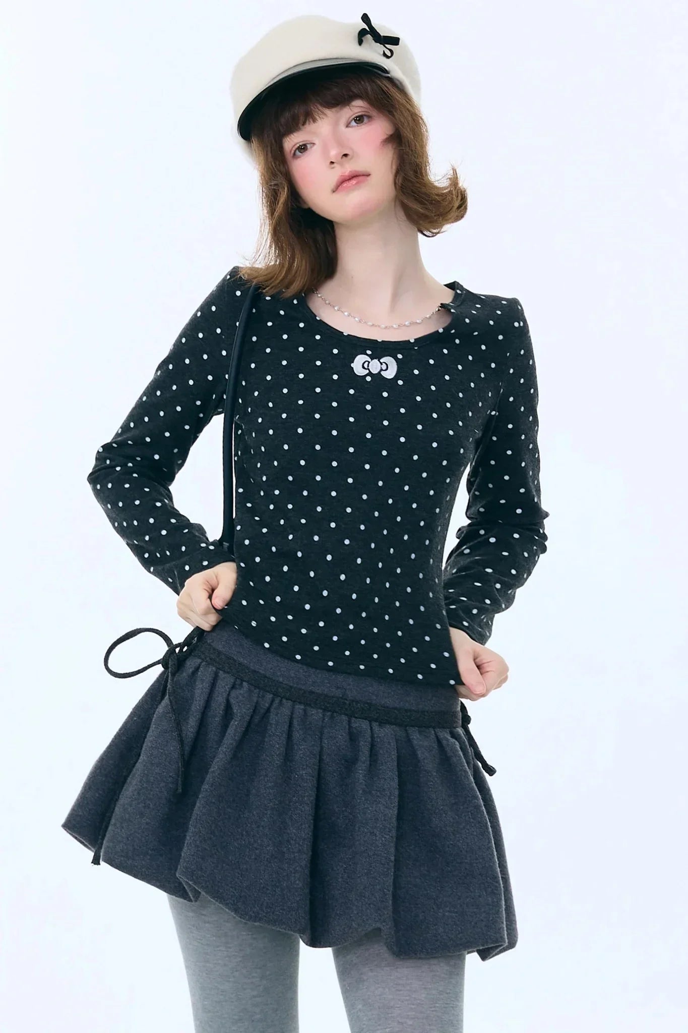 Polka Dot Knitted Top