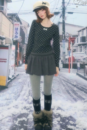 Polka Dot Knitted Top