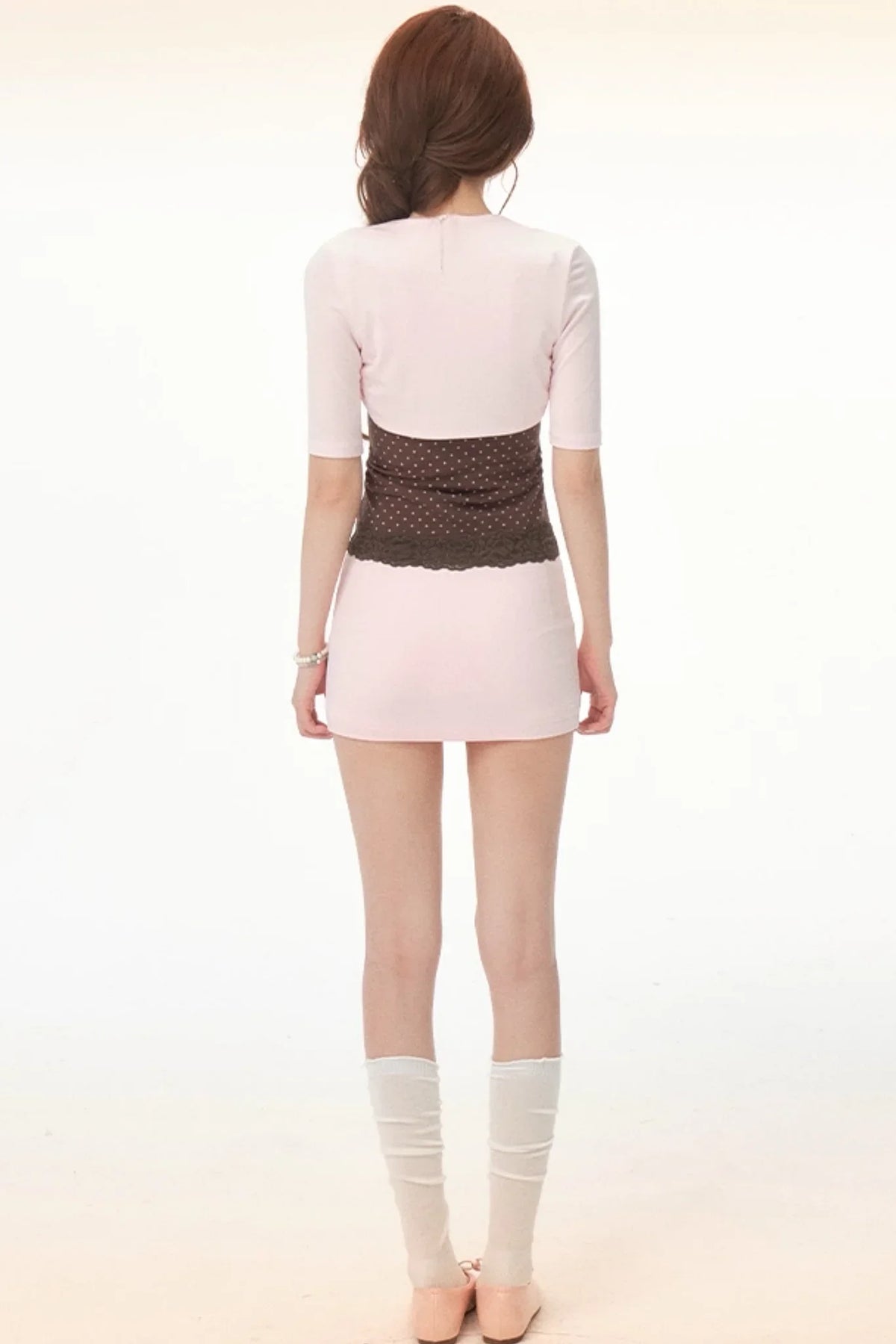 Polka Dot Lace Knitted Cardigan Set-Up