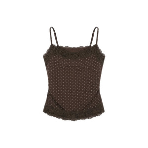 Polka Dot Lace Knitted Cardigan Set-Up