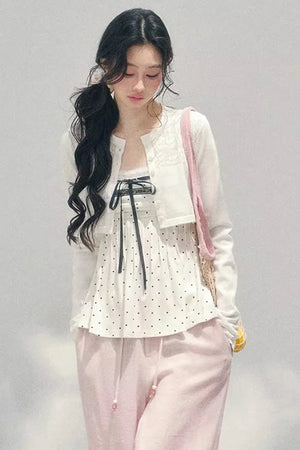 Polka Dot Lace Top Set-Up