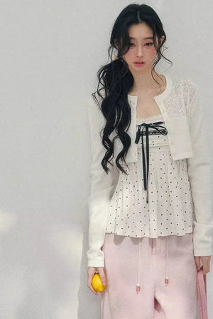 Polka Dot Lace Top Set-Up