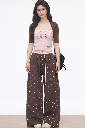 Polka Dot Mid-Sleeve Top Set-Up