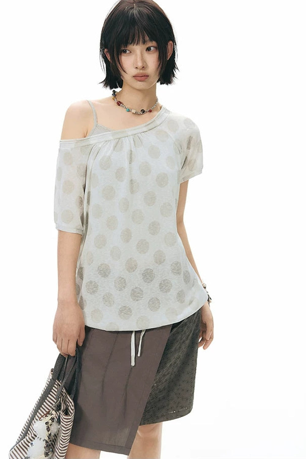 Polka Dot Off-Shoulder Blouse