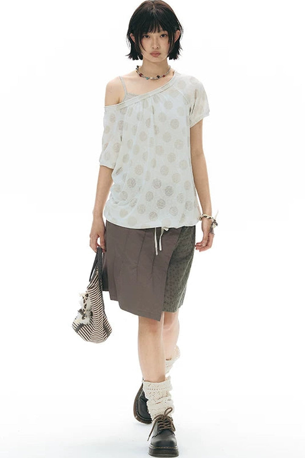 Polka Dot Off-Shoulder Blouse