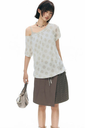 Polka Dot Off-Shoulder Blouse