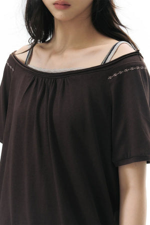 Polka Dot Off-Shoulder Blouse