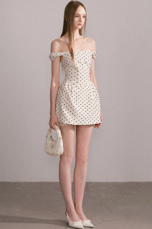 Polka Dot One-Shoulder Dress
